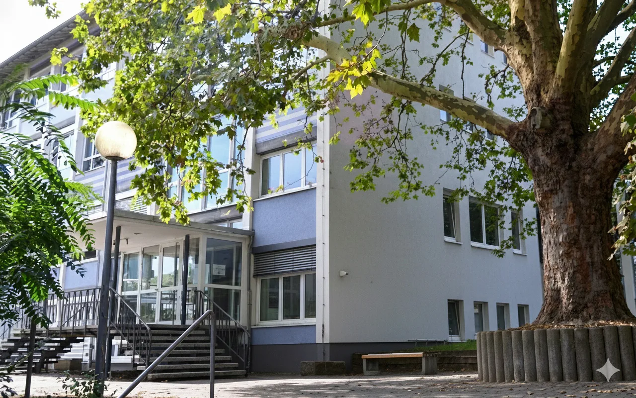 Der EIngang der gewerblichen Schule Tauberbischofsheim